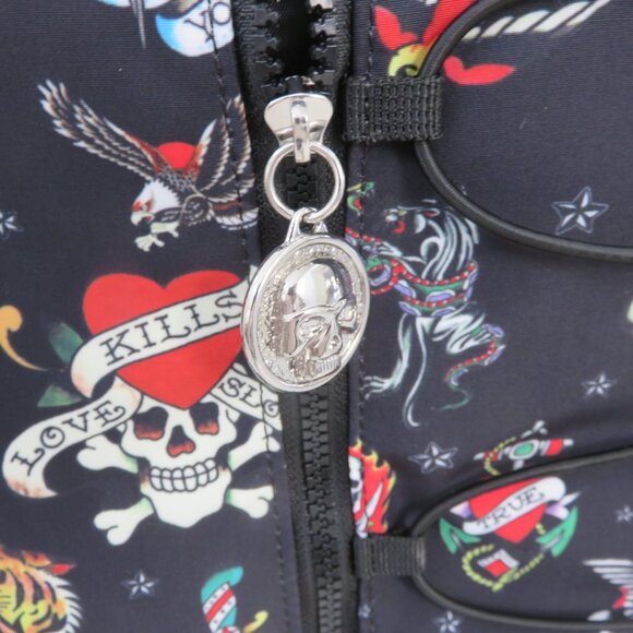 Ed Hardy Adult Size Black and Red Backpack - Picture 3 of 8